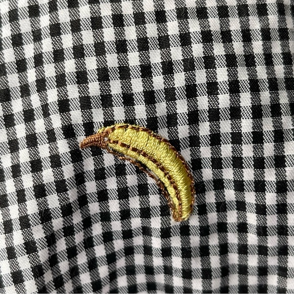 Gingham Milkmaid Embroidered Banana Accents - Picture 3 of 12